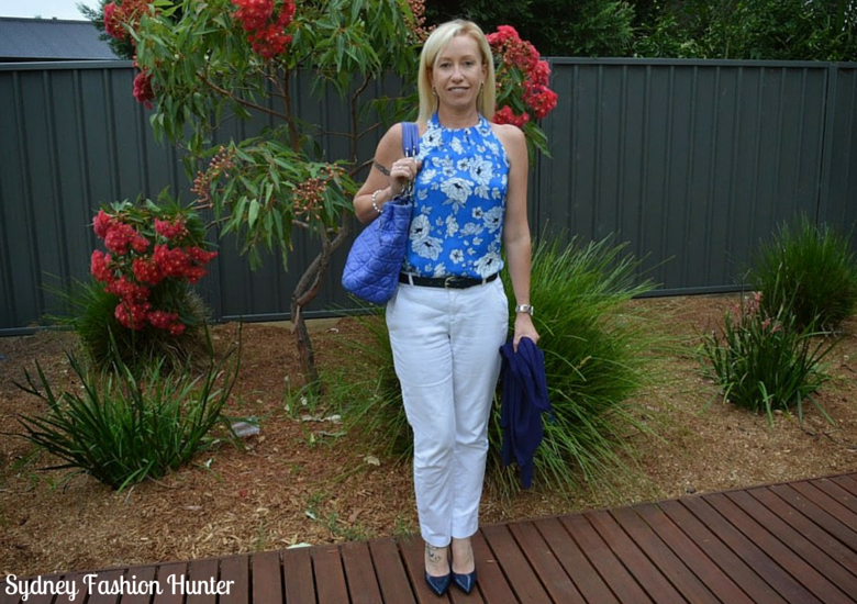 Sydney Fashion Hunter: The Wednesday Pants #20 - Blue Floral Halter