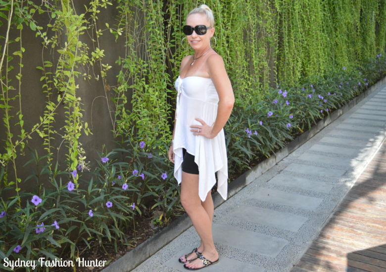 Sydney Fashion Hunter OOTD - White Strapless Top