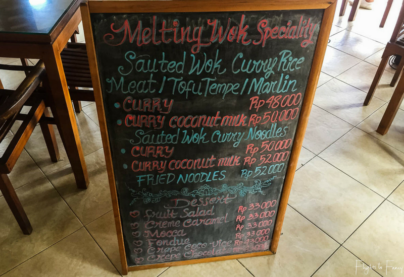 The Melting Wok Ubud Menu