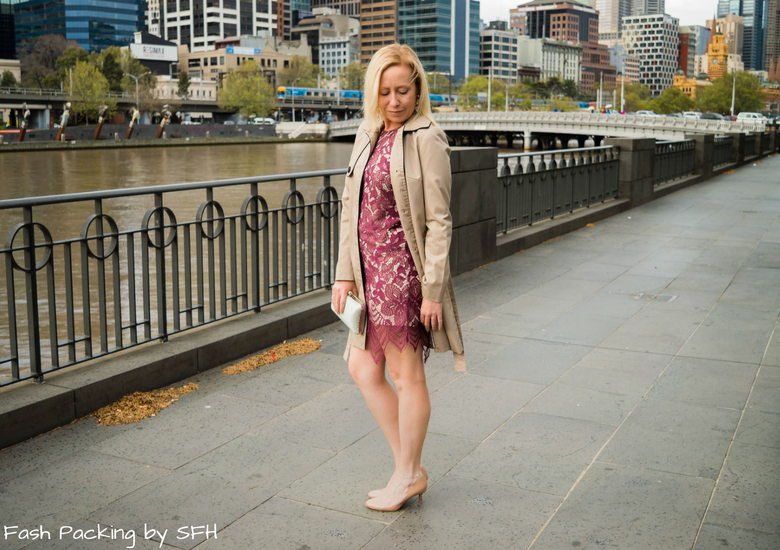 Fash Packing by Sydney Fashion Hunter: Fresh Fashion Forum 53 - Ruby Lace Dress - Side Coat