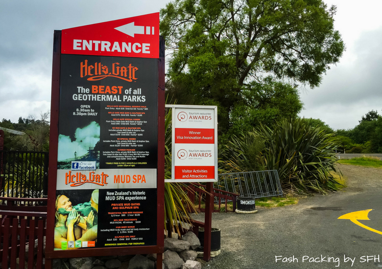 Fash Packing by SFH: Hells Gate Rotorua - Entrance