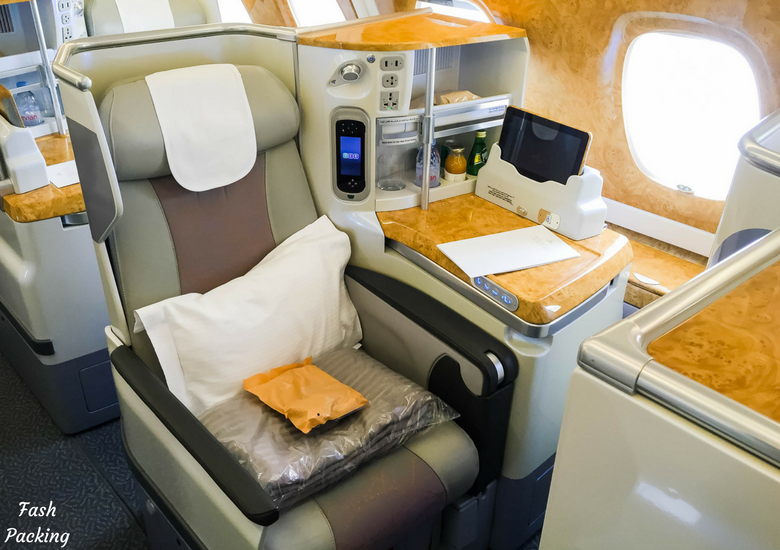 Fash Packing: Emirates A380 Business Class Review - Window Seat