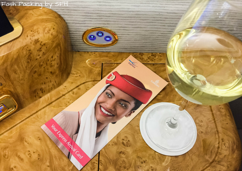 Wine onboard Emirates A380 First Class Review
