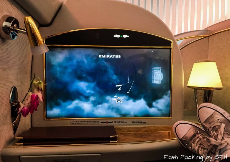 Personal screen in Emirate airlines first class