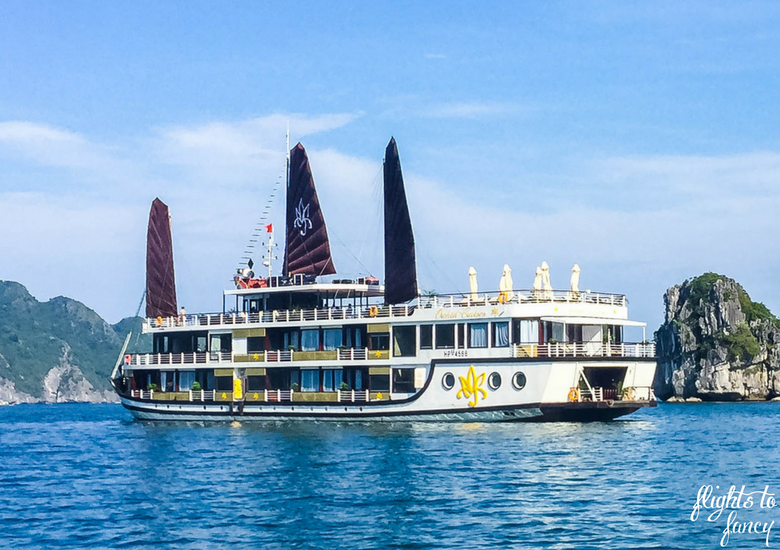 Best Halong Bay Cruises Vessel with sails up