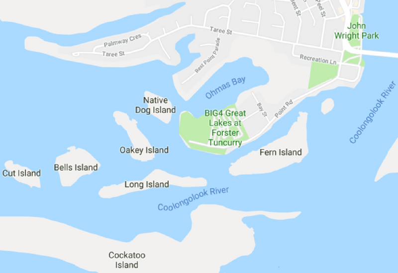 Map Big 4 Great Lakes Forster Tuncurry
