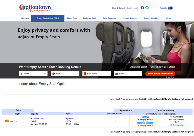 Flights To Fancy: How To Get Cut Price Airline Perks With Optiontown - Optiontown Empty Seat Option
