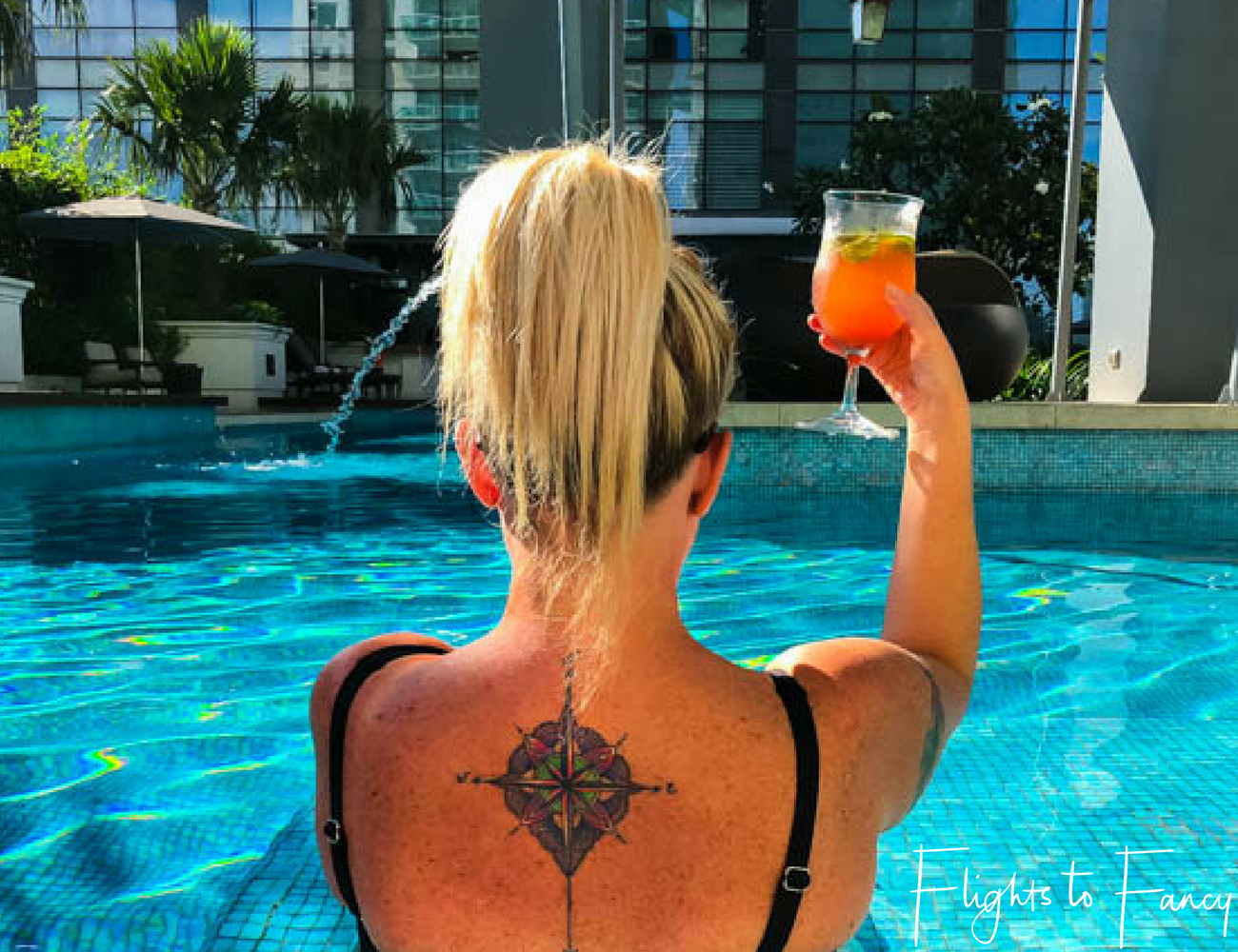 Flights To Fancy @ Raffles Makati - Afternoon cocktails by the pool are my thing. Cheers!