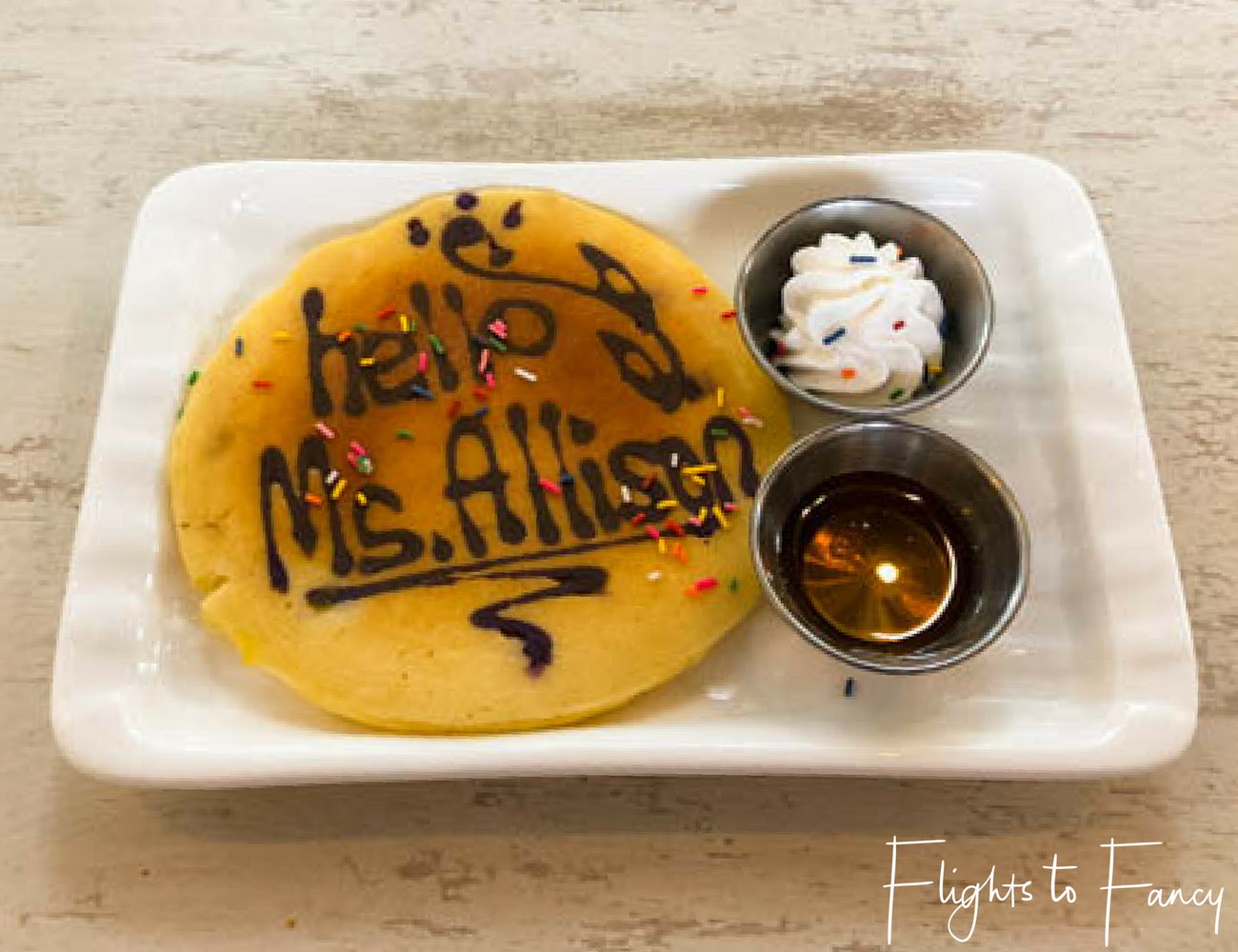 Flights To Fancy at Cha Cha's Boracay - Personalised Pancake