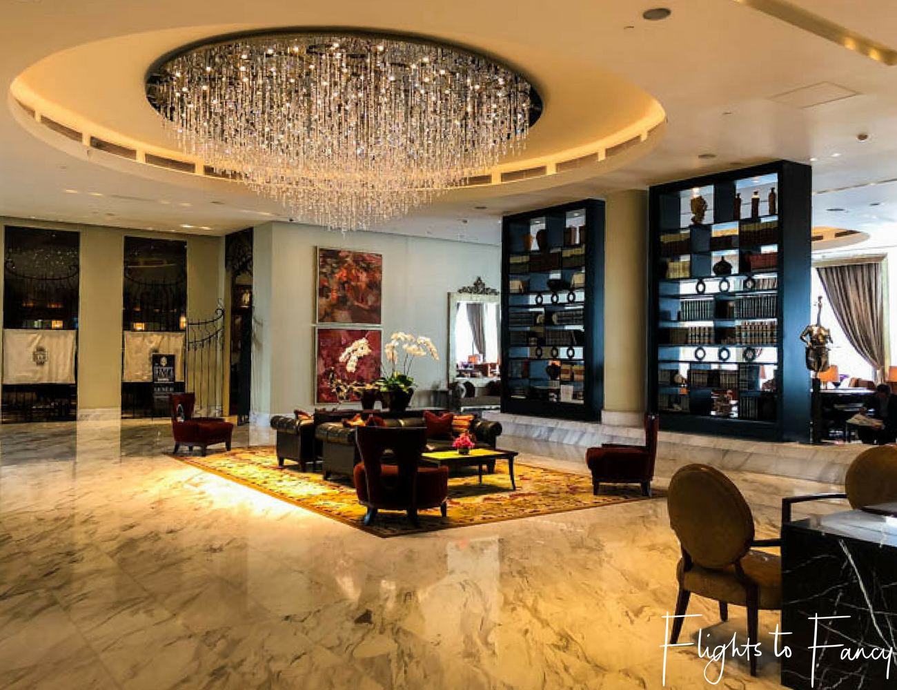 Flights To Fancy at Raffles Makati - The lobby of one of the finest luxury hotels in Manila