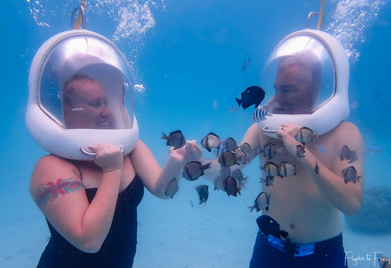 Helmet diving Boracay fish frenzy