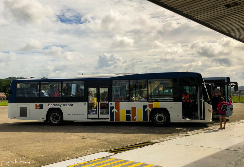 Transfer bus at Boracay Caticlan Airport Arrivals