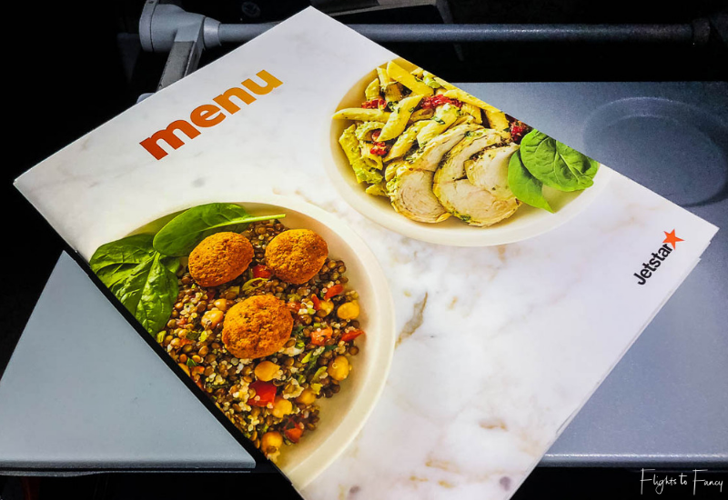Inflight Menu Jetstar to Honolulu