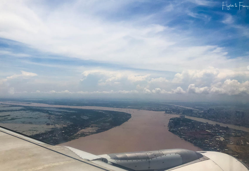 Bassaka Air Review: Coming into land on our flight from Siem Reap to Phnom Pehn