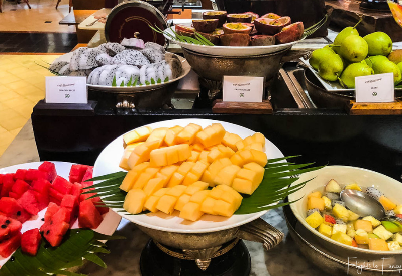 Fruit station at breakfast in Phnom Penh at Raffles Hotel Le Royal
