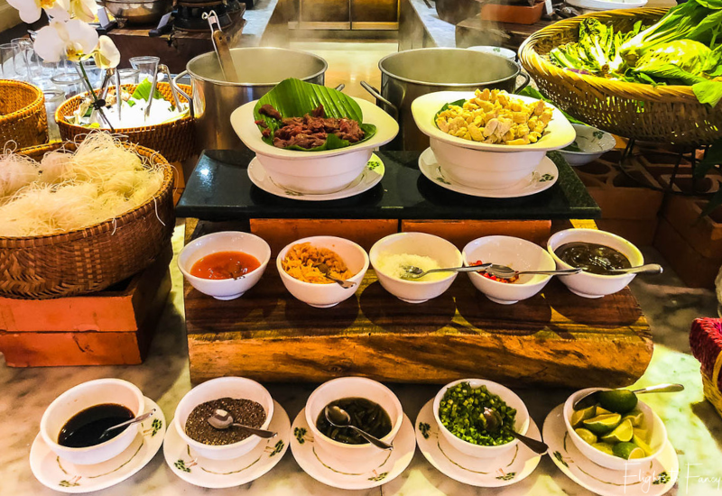 Noodle bar at breakfast in Phnom Penh at Raffles Hotel Le Royal