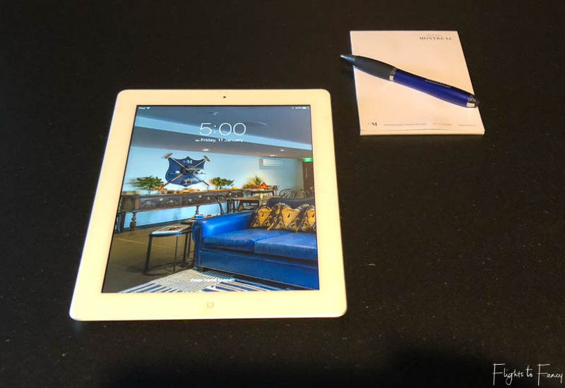 iPad at the Hotel Montreal Christchurch