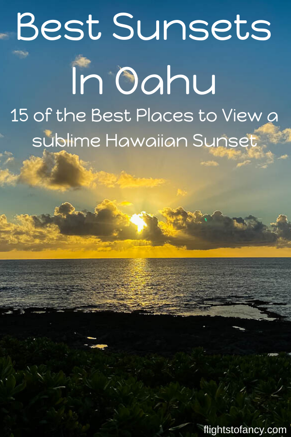 Watching a few Oahu sunsets is always on our Hawaii itinerary. This post features all my tips on where to view the best sunsets in Oahu. #hawaii #oahu #waikiki #sunset #oahusunsets