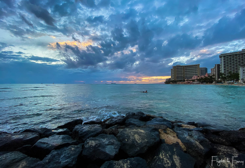 Sunset in Oahu: View from Waikiki Beach